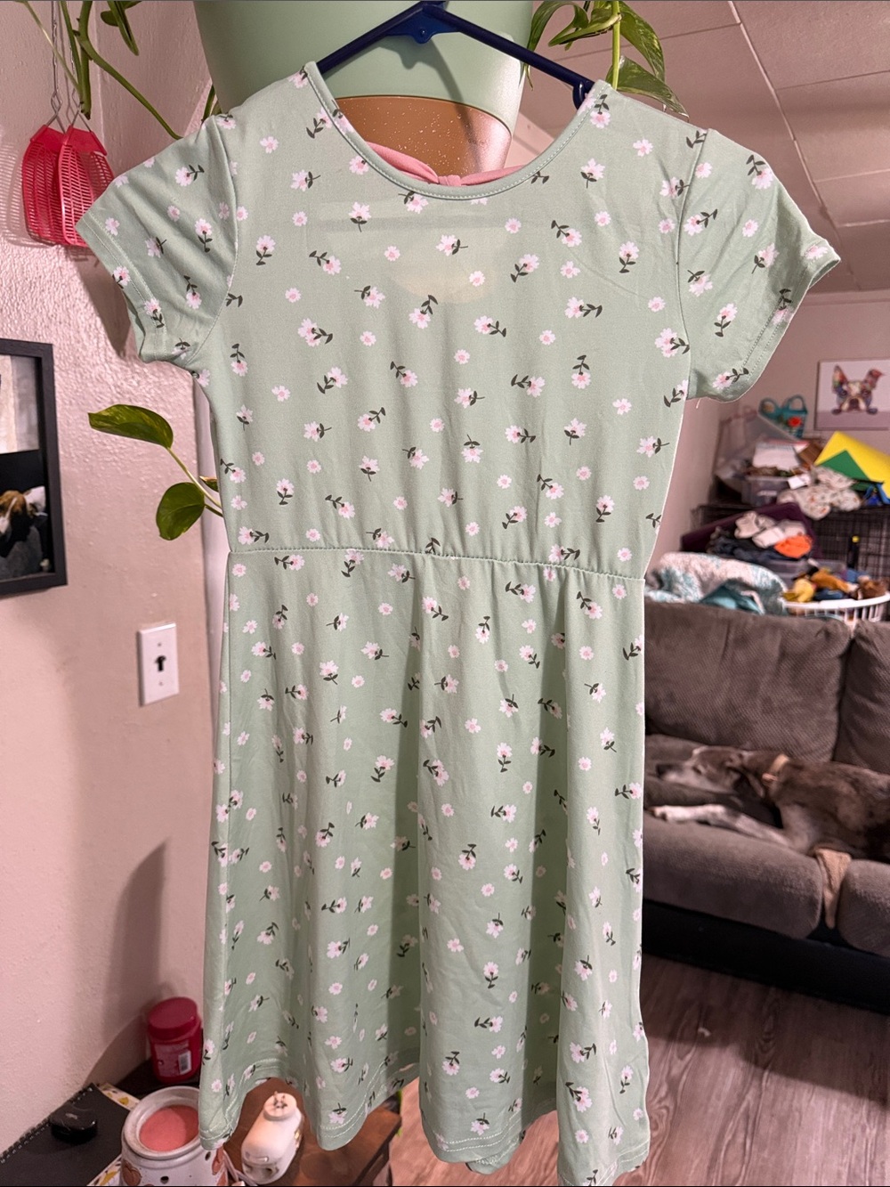 Limited Too Light Green Floral Short Sleeve Dress